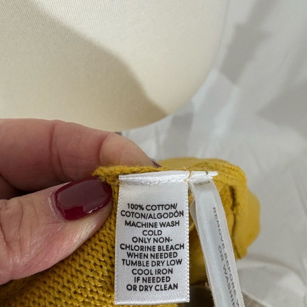 NWT LOFT Mustard Colored  Boat Neck Cotton Sweater - Picture 7 of 7
